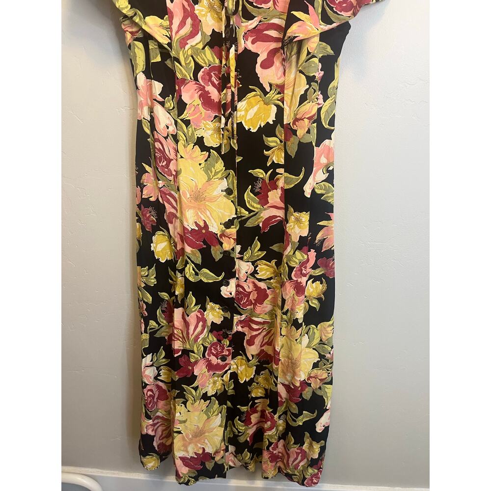 Vintage 90's Floral Cottagecore Short Sleeve Midi Length Romantic Dress Size M - Picture 5 of 10